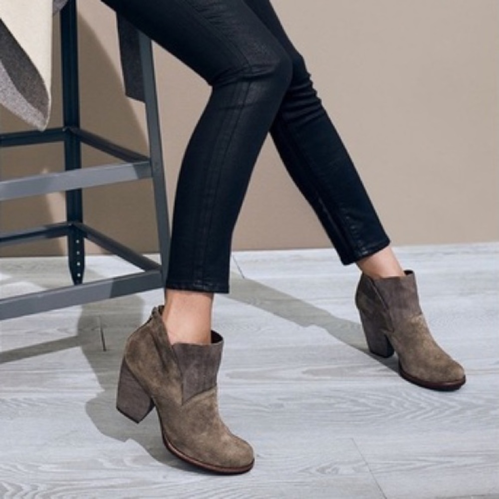 Kork Ease Castaneda Brown Taupe Suede Leather Booties Size 7